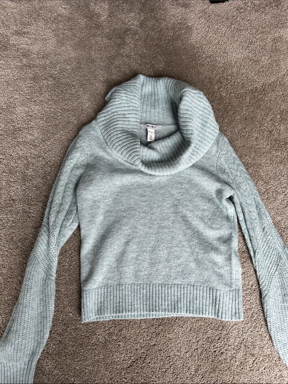White House Black Market aqua, small Cowl Neck Sweater